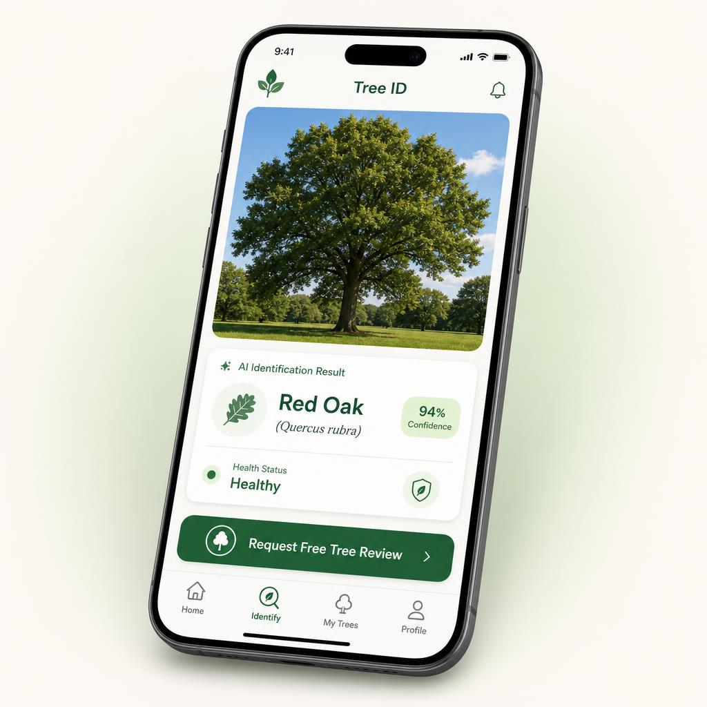 White-labeled Tree Tracker app — branded for Seasoned Tree Care
